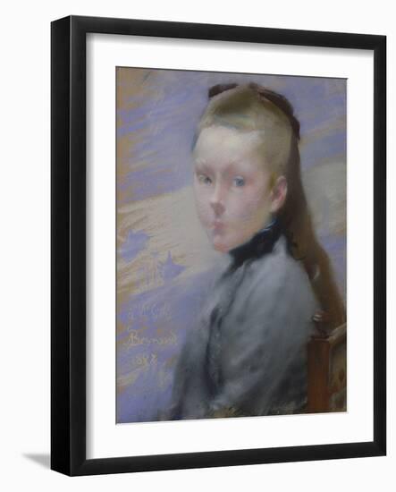 Portrait of the Artist's Daughter (Oil on Canvas)-Paul Albert Besnard-Framed Giclee Print