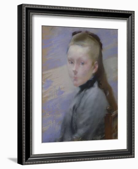 Portrait of the Artist's Daughter (Oil on Canvas)-Paul Albert Besnard-Framed Giclee Print