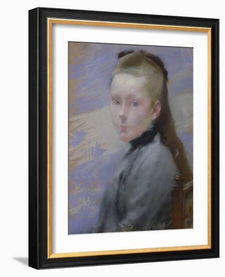 Portrait of the Artist's Daughter (Oil on Canvas)-Paul Albert Besnard-Framed Giclee Print