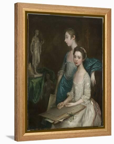 Portrait of the Artist's Daughters, C.1763-64 (Oil on Canvas) (See also 3963037)-Thomas Gainsborough-Framed Premier Image Canvas