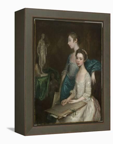 Portrait of the Artist's Daughters, C.1763-64 (Oil on Canvas) (See also 3963037)-Thomas Gainsborough-Framed Premier Image Canvas