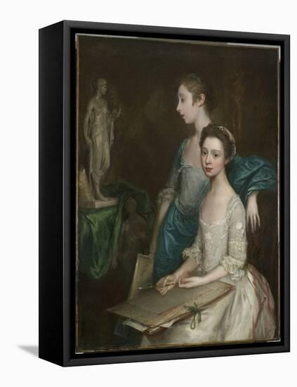 Portrait of the Artist's Daughters, C.1763-64 (Oil on Canvas) (See also 3963037)-Thomas Gainsborough-Framed Premier Image Canvas