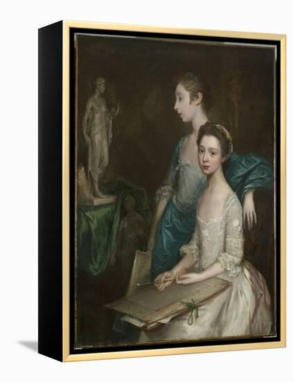 Portrait of the Artist's Daughters, C.1763-64 (Oil on Canvas) (See also 3963037)-Thomas Gainsborough-Framed Premier Image Canvas