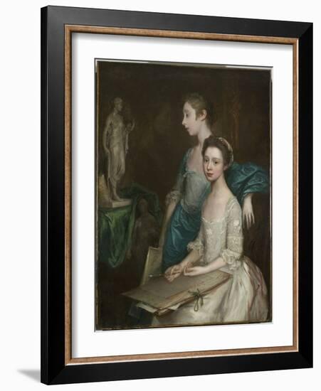 Portrait of the Artist's Daughters, C.1763-64 (Oil on Canvas) (See also 3963037)-Thomas Gainsborough-Framed Giclee Print