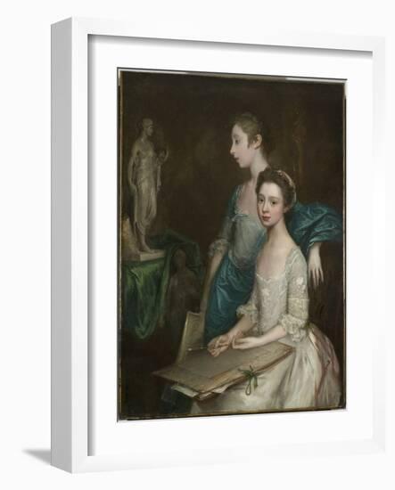 Portrait of the Artist's Daughters, C.1763-64 (Oil on Canvas) (See also 3963037)-Thomas Gainsborough-Framed Giclee Print