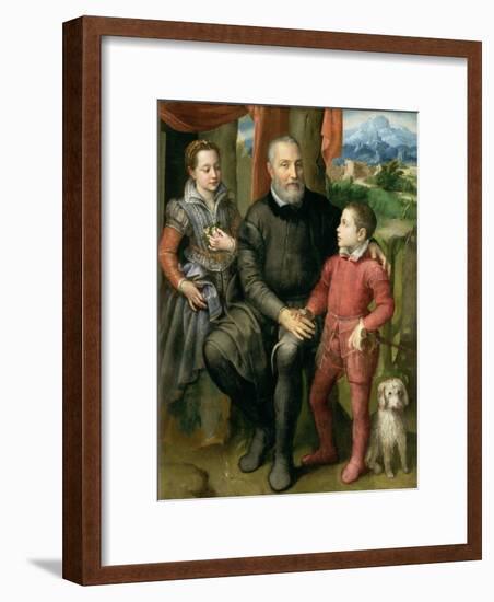 Portrait of the Artist's Family, Minerva Amilcare and Asdrubale, 1559-Sofonisba Anguisciola-Framed Giclee Print