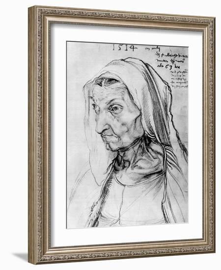 Portrait of the Artist's Mother, 1514-Albrecht Durer-Framed Giclee Print