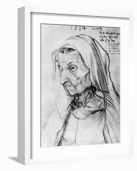 Portrait of the Artist's Mother, 1514-Albrecht Durer-Framed Giclee Print