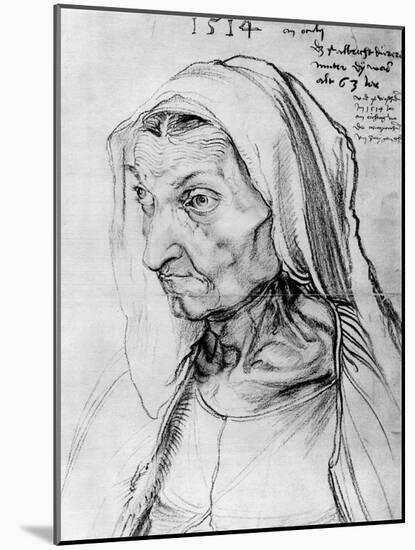 Portrait of the Artist's Mother, 1514-Albrecht Durer-Mounted Giclee Print