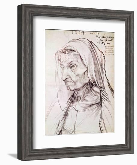 Portrait of the Artist's Mother, 1514-Albrecht Dürer-Framed Giclee Print