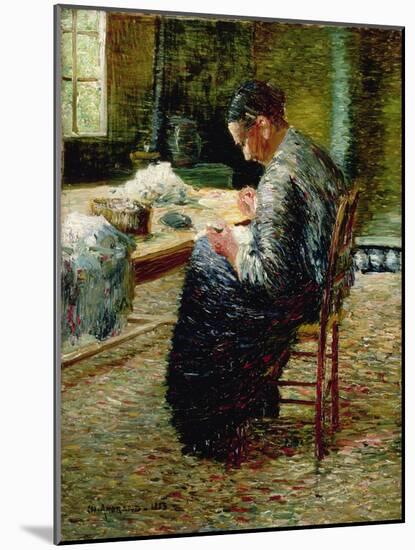 Portrait of the Artist's Mother Sewing, 1885-Charles Angrand-Mounted Giclee Print