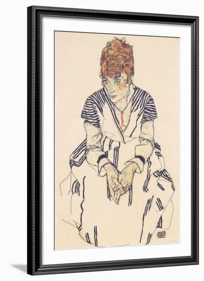 Portrait of the Artist's Sister, Adele Harms-Egon Schiele-Framed Giclee Print