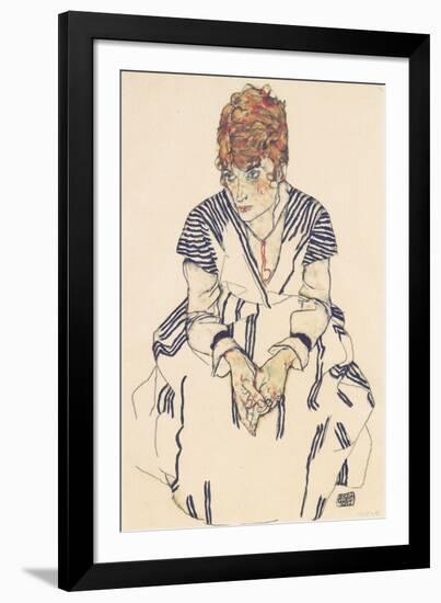 Portrait of the Artist's Sister, Adele Harms-Egon Schiele-Framed Giclee Print