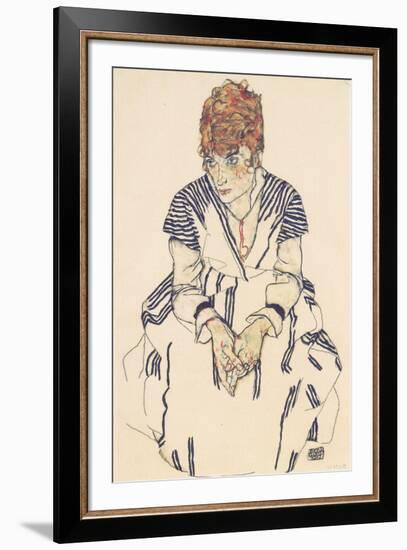 Portrait of the Artist's Sister, Adele Harms-Egon Schiele-Framed Giclee Print