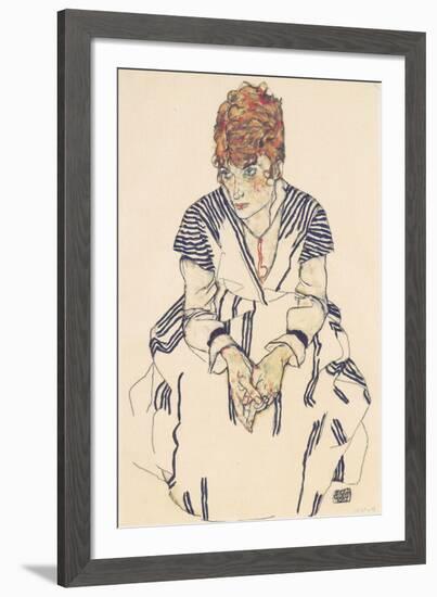 Portrait of the Artist's Sister, Adele Harms-Egon Schiele-Framed Giclee Print