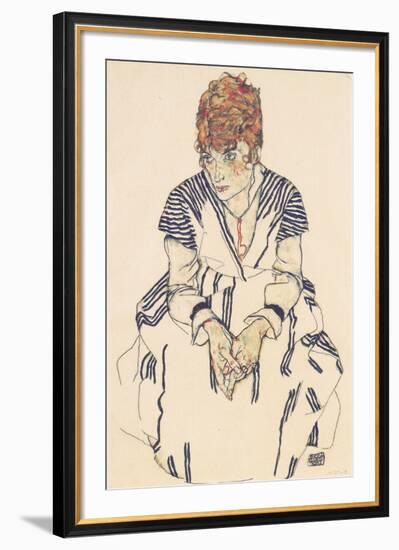 Portrait of the Artist's Sister, Adele Harms-Egon Schiele-Framed Giclee Print