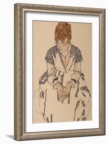 Portrait of the Artist's Sister-In-Law, Adele Harms, 1917-Egon Schiele-Framed Giclee Print