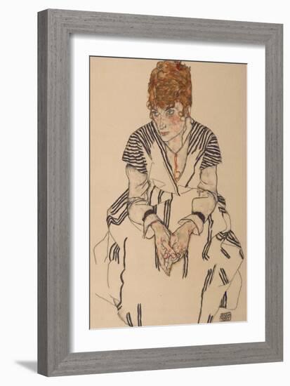 Portrait of the Artist's Sister-In-Law, Adele Harms, 1917-Egon Schiele-Framed Giclee Print