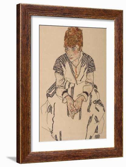 Portrait of the Artist's Sister-In-Law, Adele Harms, 1917-Egon Schiele-Framed Giclee Print