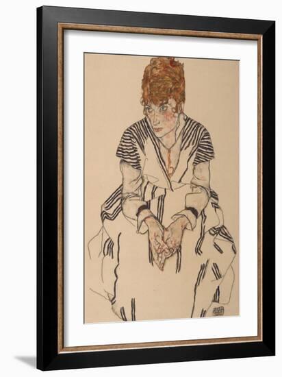 Portrait of the Artist's Sister-In-Law, Adele Harms, 1917-Egon Schiele-Framed Giclee Print