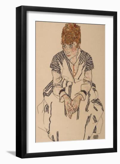 Portrait of the Artist's Sister-In-Law, Adele Harms, 1917-Egon Schiele-Framed Giclee Print