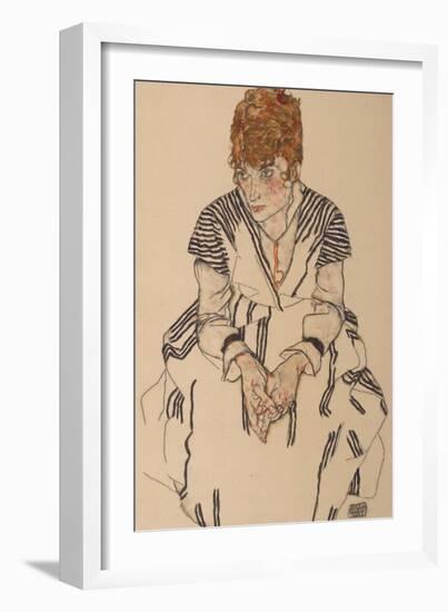 Portrait of the Artist's Sister-In-Law, Adele Harms, 1917-Egon Schiele-Framed Giclee Print