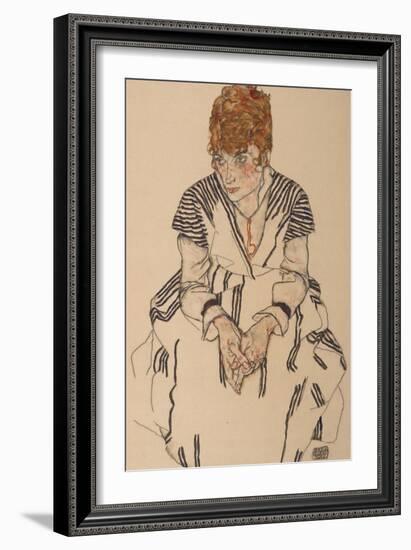 Portrait of the Artist's Sister-In-Law, Adele Harms, 1917-Egon Schiele-Framed Giclee Print