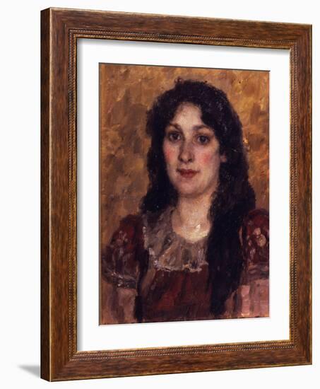 Portrait of the Artist's Wife, 1888-Vasili Ivanovich Surikov-Framed Giclee Print