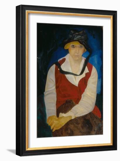 Portrait of the Artist's Wife, 1917-Boris Dmitryevich Grigoriev-Framed Giclee Print