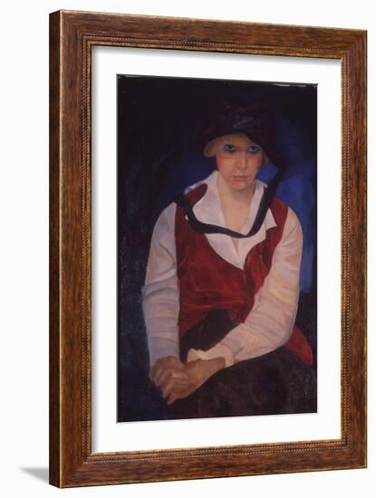 Portrait of the Artist's Wife, 1917-Boris Dmitryevich Grigoriev-Framed Giclee Print