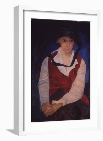 Portrait of the Artist's Wife, 1917-Boris Dmitryevich Grigoriev-Framed Giclee Print