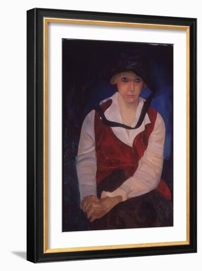 Portrait of the Artist's Wife, 1917-Boris Dmitryevich Grigoriev-Framed Giclee Print