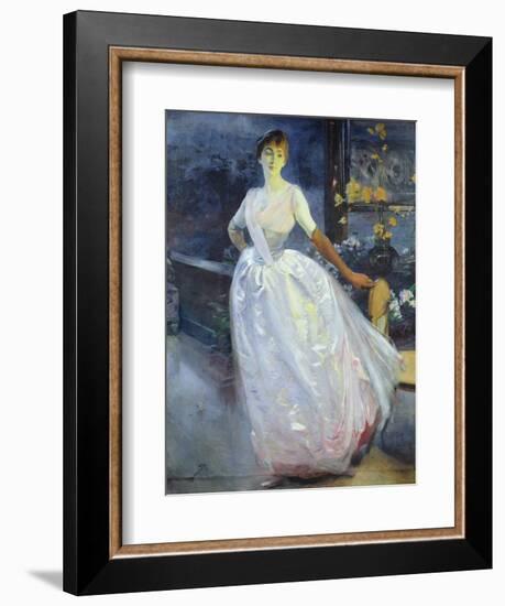 Portrait of the Artist's Wife, Madame Roger Jourdain, C.1886-Paul Albert Besnard-Framed Giclee Print