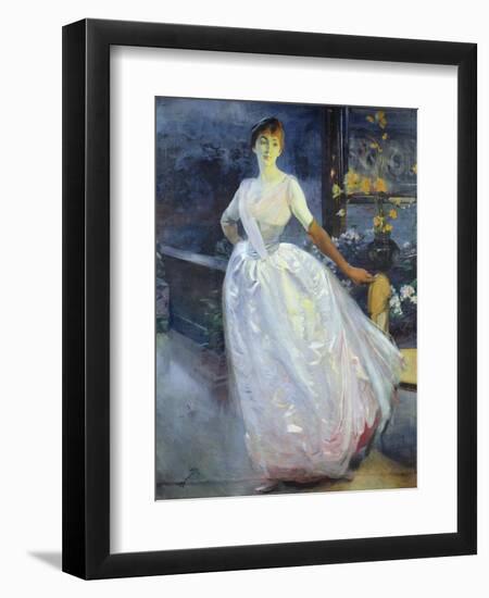 Portrait of the Artist's Wife, Madame Roger Jourdain, C.1886-Paul Albert Besnard-Framed Giclee Print