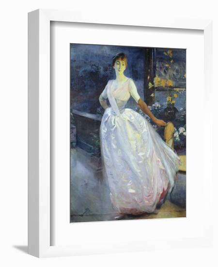 Portrait of the Artist's Wife, Madame Roger Jourdain, C.1886-Paul Albert Besnard-Framed Giclee Print