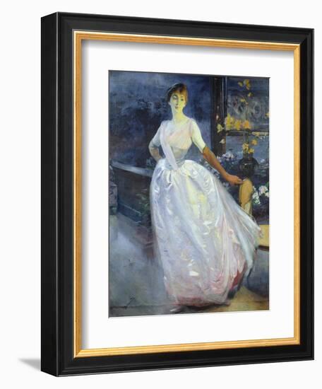 Portrait of the Artist's Wife, Madame Roger Jourdain, C.1886-Paul Albert Besnard-Framed Giclee Print