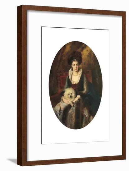 Portrait of the Artist's Wife, Maria Alekseevna Makovskaya (Nee Matavtina)-Konstantin Egorovich Makovsky-Framed Premium Giclee Print