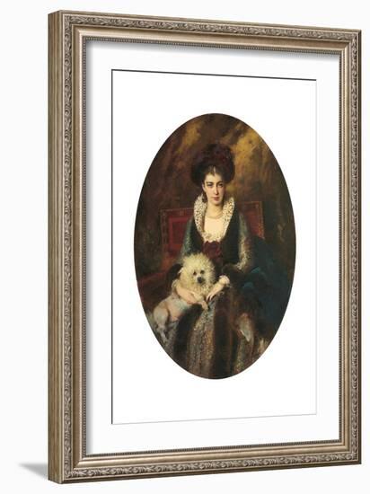 Portrait of the Artist's Wife, Maria Alekseevna Makovskaya (Nee Matavtina)-Konstantin Egorovich Makovsky-Framed Giclee Print