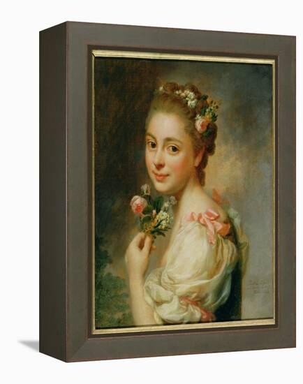 Portrait of the Artist's Wife, Marie Suzanne, 1763-Alexander Roslin-Framed Premier Image Canvas