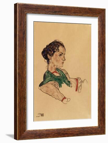 Portrait of the Artist Silvia Koller, 1918-Egon Schiele-Framed Giclee Print