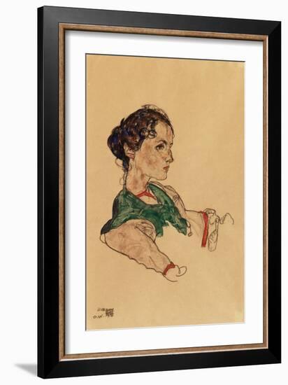 Portrait of the Artist Silvia Koller, 1918-Egon Schiele-Framed Giclee Print