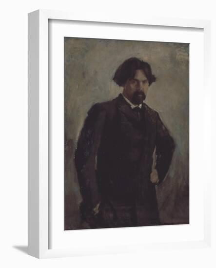 Portrait of the Artist Vasily Surikov (1848-191)-Valentin Alexandrovich Serov-Framed Giclee Print