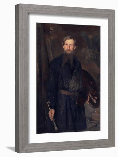 Portrait of the Artist Viktor Vasnetsov (1848-192), 1891-Nikolai Dmitrievich Kuznetsov-Framed Giclee Print