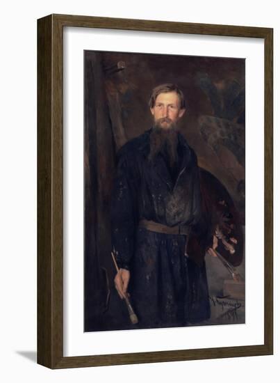 Portrait of the Artist Viktor Vasnetsov (1848-192), 1891-Nikolai Dmitrievich Kuznetsov-Framed Giclee Print