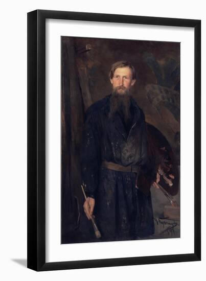 Portrait of the Artist Viktor Vasnetsov (1848-192), 1891-Nikolai Dmitrievich Kuznetsov-Framed Giclee Print