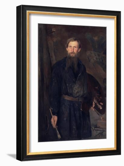 Portrait of the Artist Viktor Vasnetsov (1848-192), 1891-Nikolai Dmitrievich Kuznetsov-Framed Giclee Print