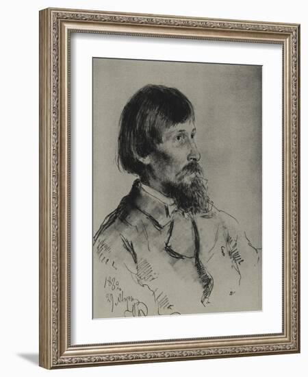 Portrait of the Artist Viktor Vasnetsov (1848-192)-Ilya Yefimovich Repin-Framed Giclee Print