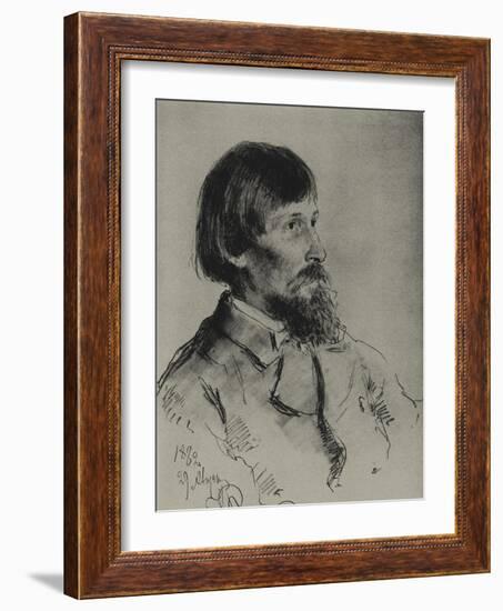 Portrait of the Artist Viktor Vasnetsov (1848-192)-Ilya Yefimovich Repin-Framed Giclee Print