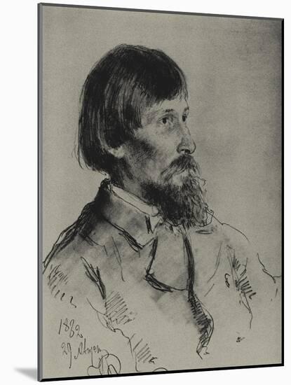 Portrait of the Artist Viktor Vasnetsov (1848-192)-Ilya Yefimovich Repin-Mounted Giclee Print