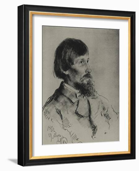 Portrait of the Artist Viktor Vasnetsov (1848-192)-Ilya Yefimovich Repin-Framed Giclee Print